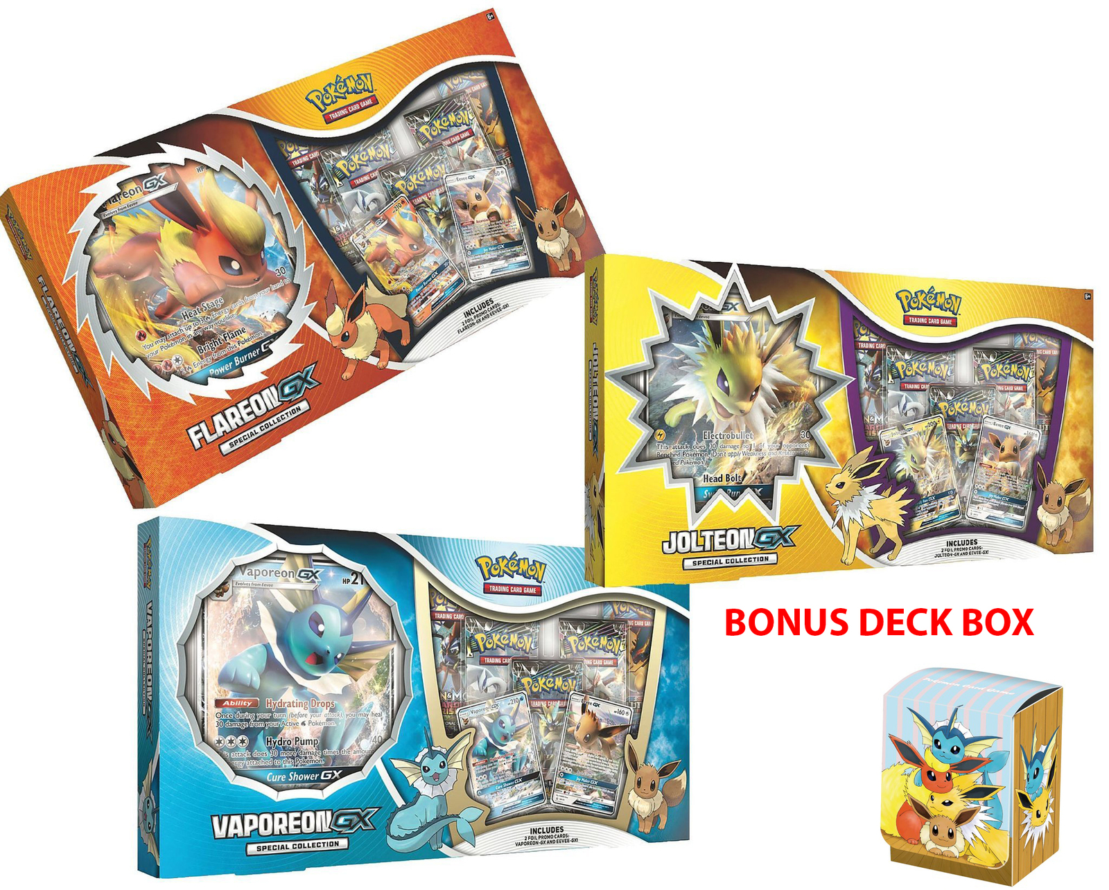 Jolteon Gx Flareon Gx And Vaporeon Gx Box Set Preorder