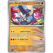 Great Tusk Reverse Holo 097/162 Uncommon Scarlet & Violet Temporal Forces Near Mint Pokemon Card