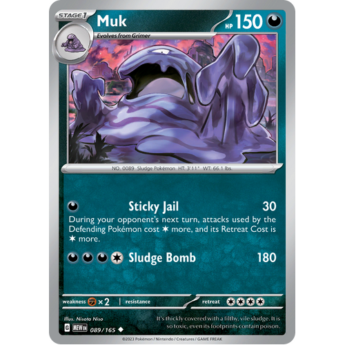 Muk 089/165 Uncommon Scarlet & Violet 151 Pokemon card
