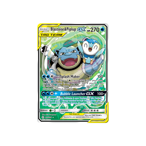 Blastoise & Piplup GX Full Art (215/236) Cosmic Eclipse