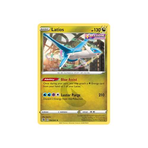 Latios Rare 194/264 Fusion Strike Singles