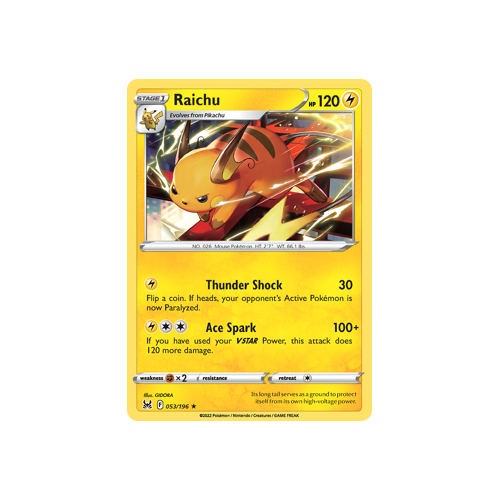 Raichu 053/196 Rare Lost Origin Single