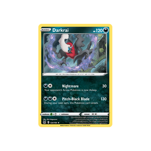 Darkrai 120/196 Holo Rare Lost Origin Single