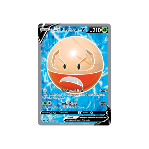 Hisuian Electrode V (Full Art) 172/196 Ultra Rare Lost Origin Single