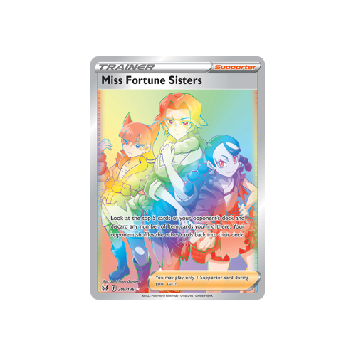 Miss Fortune Sisters (Secret) 209/196 Secret Rare Lost Origin Single