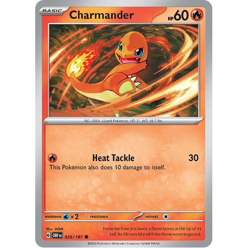 Charmander 026/197 Common Scarlet & Violet Obsidian Flames Card