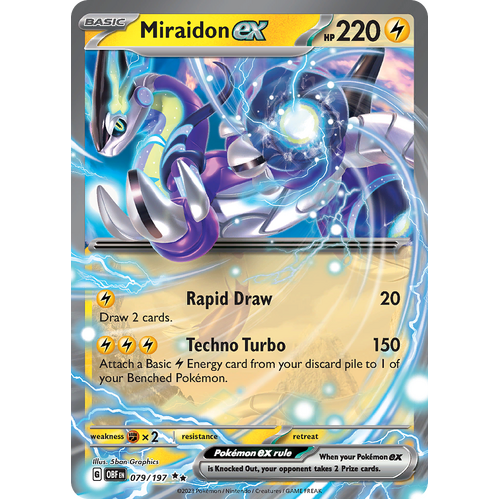 Miraidon ex 079/197 Double Rare Scarlet & Violet Obsidian Flames Card