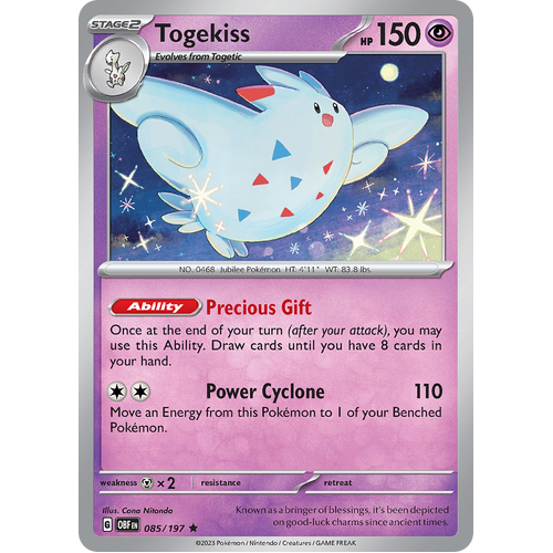 Togekiss 085/197 Rare Scarlet & Violet Obsidian Flames Card