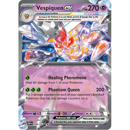 Vespiquen ex 096/197 Double Rare Scarlet & Violet Obsidian Flames Card