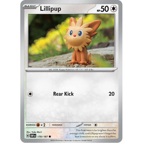 Lillipup 170/197 Common Scarlet & Violet Obsidian Flames Card