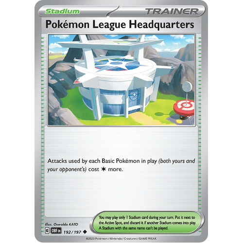 Pokemon League Headquarters 192/197 Uncommon Scarlet & Violet Obsidian Flames Card