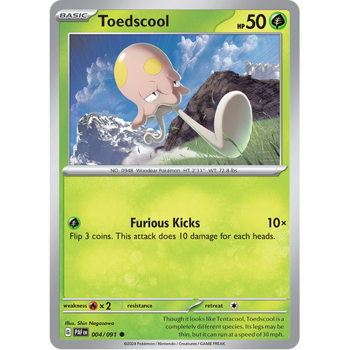 Toedscool 004/091 Common Scarlet & Violet Paldean Fates Single Card