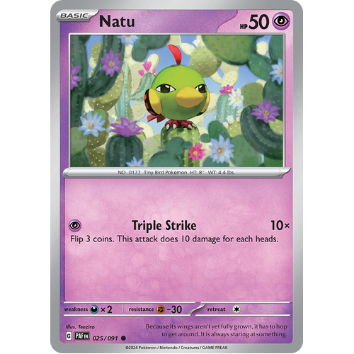 Natu 025/091 Common Scarlet & Violet Paldean Fates Single Card