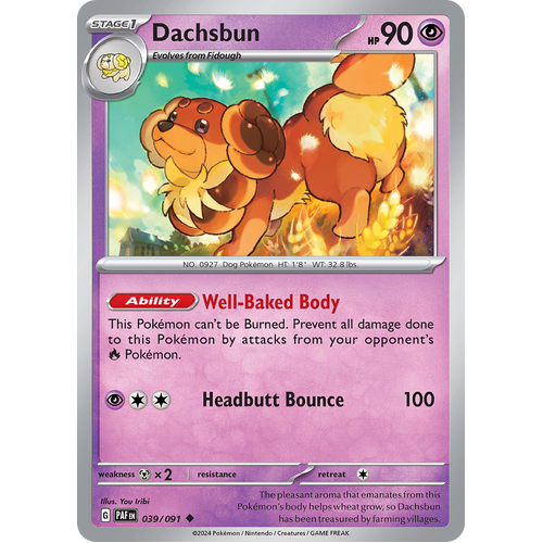 Dachsbun 039/091 Uncommon Scarlet & Violet Paldean Fates Single Card