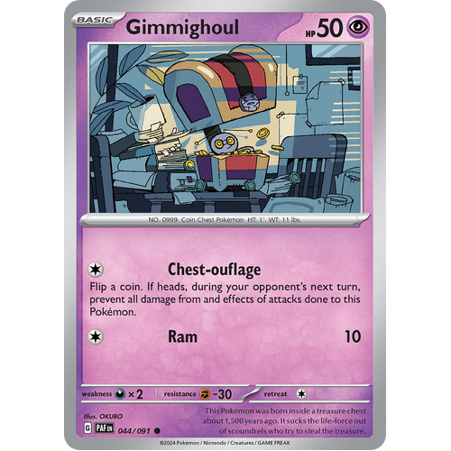 Gimmighoul 044/091 Common Scarlet & Violet Paldean Fates Single Card