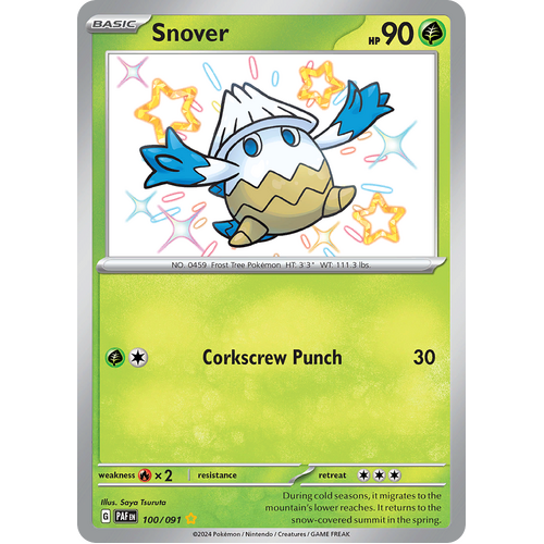 Snover 100/091 Shiny Rare Scarlet & Violet Paldean Fates Single Card