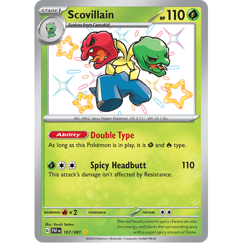 Scovillian 107/091 Shiny Rare Scarlet & Violet Paldean Fates Single Card