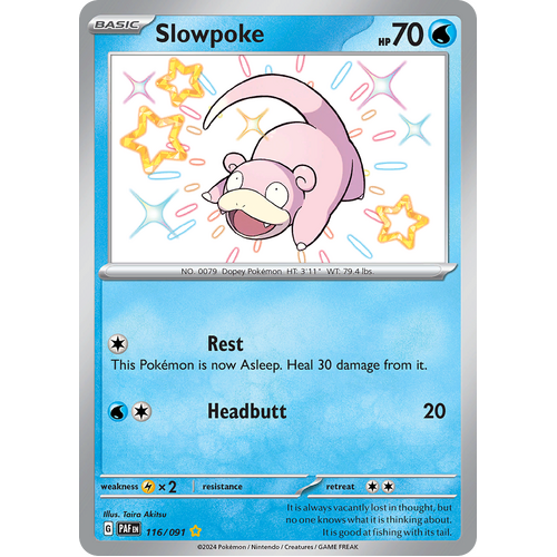 Slowpoke 116/091 Shiny Rare Scarlet & Violet Paldean Fates Single Card