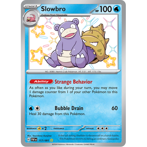 Slowbro 117/091 Shiny Rare Scarlet & Violet Paldean Fates Single Card