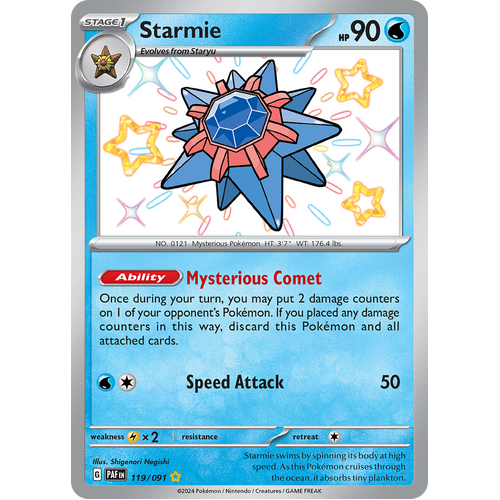 Starmie 119/091 Shiny Rare Scarlet & Violet Paldean Fates Single Card