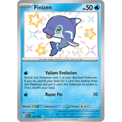 Finizen 123/091 Shiny Rare Scarlet & Violet Paldean Fates Single Card