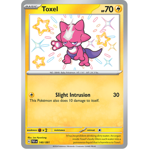 Toxel 140/091 Shiny Rare Scarlet & Violet Paldean Fates Single Card