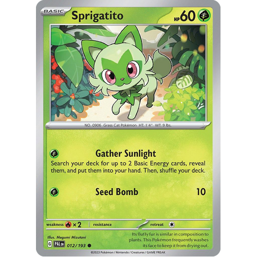 Sprigatito 012/193 Common Paldea Evolved Pokemon Card