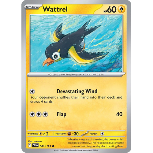 Wattrel 081/193 Common Paldea Evolved Pokemon Card