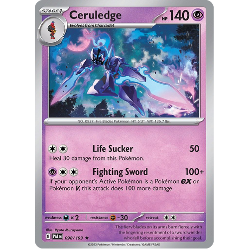 Ceruledge 098/193 Rare Paldea Evolved Pokemon Card