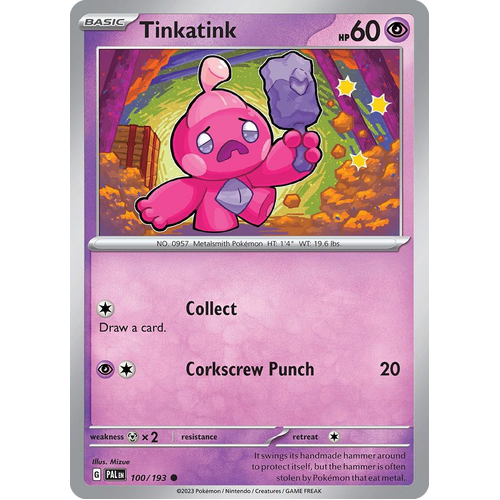 Tinkatink 100/193 Common Paldea Evolved Pokemon Card