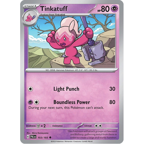 Tinkatuff 103/193 Uncommon Paldea Evolved Pokemon Card