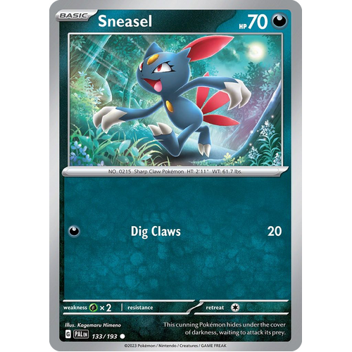 Sneasel 133/193 Common Paldea Evolved Pokemon Card