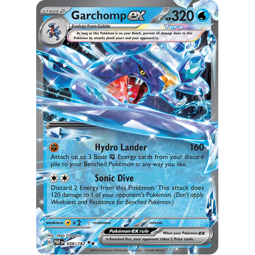 Garchomp ex 038/182 Double Rare Scarlet & Violet Paradox Rift Pokemon Card