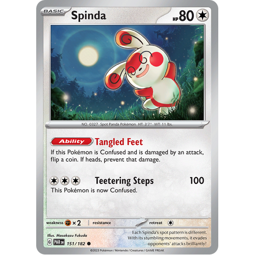 Spinda 151/182 Common Scarlet & Violet Paradox Rift Pokemon Card