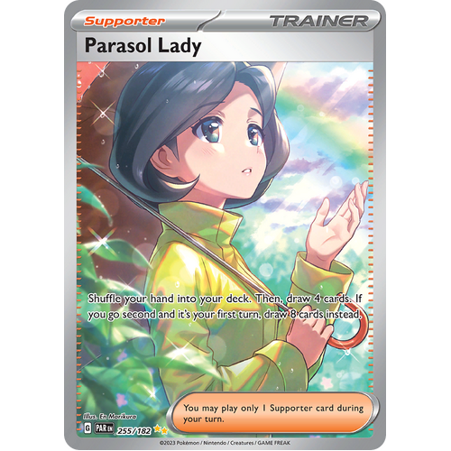 Parasol Lady 255/182 Special Illustration Rare Scarlet & Violet Paradox Rift Pokemon Card