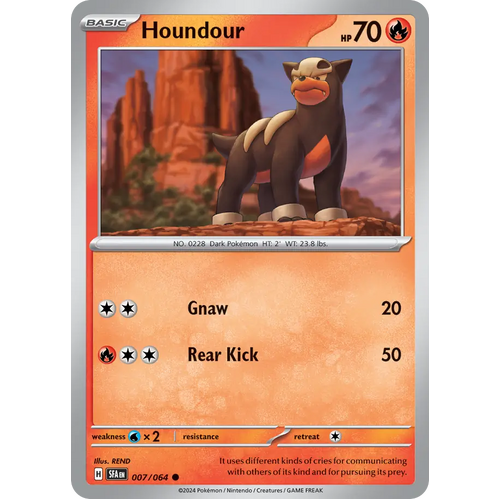 Houndour  007/064 Common Scarlet & Violet Shrouded Fable Pokemon Card