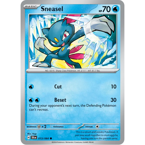 Sneasel  013/064 Common Scarlet & Violet Shrouded Fable Pokemon Card