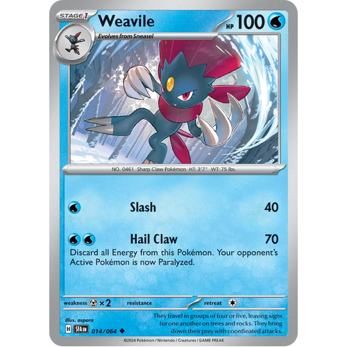 Weavile  014/064 Uncommon Scarlet & Violet Shrouded Fable Pokemon Card