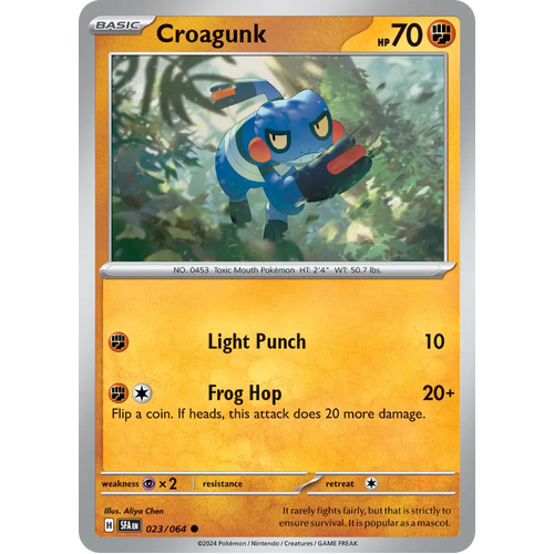 Croagunk  023/064 Common Scarlet & Violet Shrouded Fable Pokemon Card