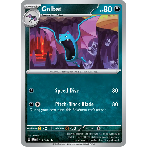 Golbat  028/064 Common Scarlet & Violet Shrouded Fable Pokemon Card