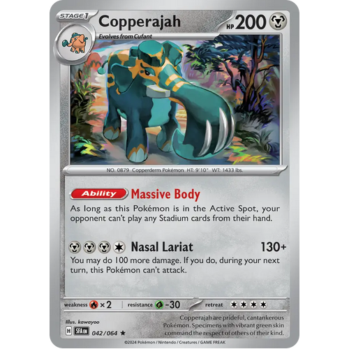 Copperajah  042/064 Rare Scarlet & Violet Shrouded Fable Pokemon Card