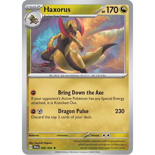 Haxorus  046/064 Rare Scarlet & Violet Shrouded Fable Pokemon Card