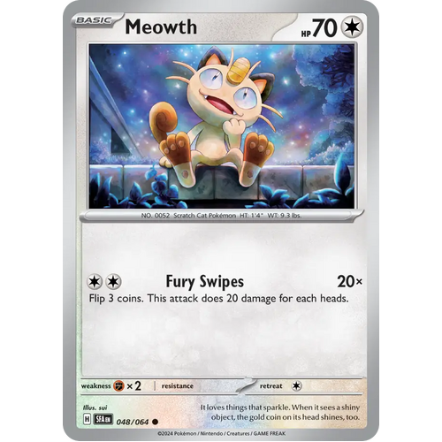 Meowth  048/064 Common Scarlet & Violet Shrouded Fable Pokemon Card