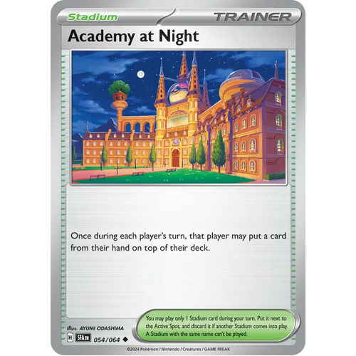 Academy at Night  054/064 Uncommon Scarlet & Violet Shrouded Fable Pokemon Card