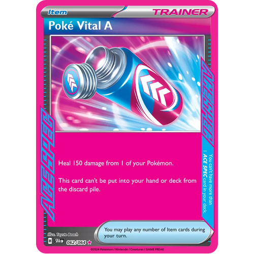 Poke Vital A  062/064 ACE SPEC Rare Scarlet & Violet Shrouded Fable Pokemon Card