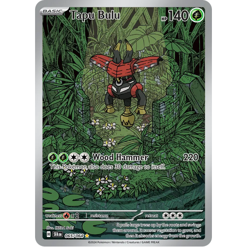 Tapu Bulu  065/064 Illustration Rare Scarlet & Violet Shrouded Fable Pokemon Card