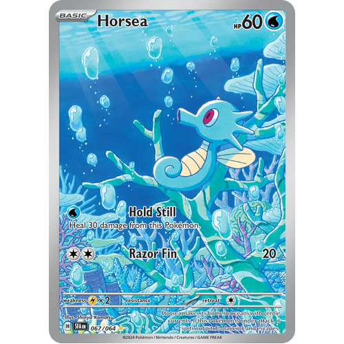 Horsea  067/064 Illustration Rare Scarlet & Violet Shrouded Fable Pokemon Card