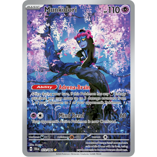 Munkidori  072/064 Illustration Rare Scarlet & Violet Shrouded Fable Pokemon Card