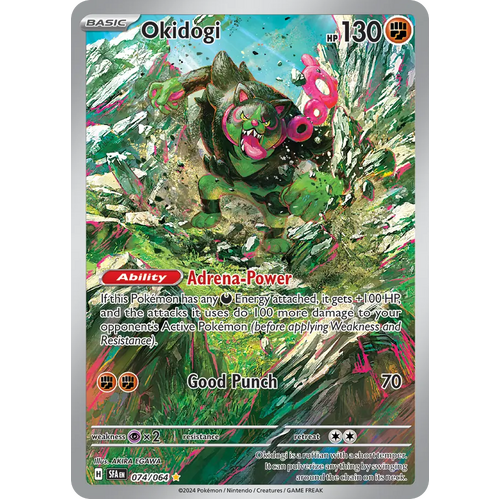 Okidogi  074/064 Illustration Rare Scarlet & Violet Shrouded Fable Pokemon Card