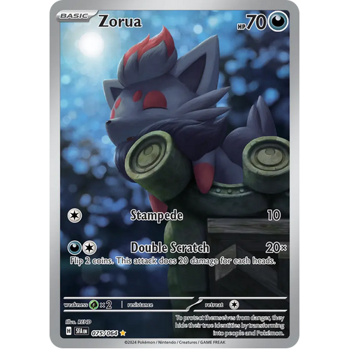 Zorua  075/064 Illustration Rare Scarlet & Violet Shrouded Fable Pokemon Card